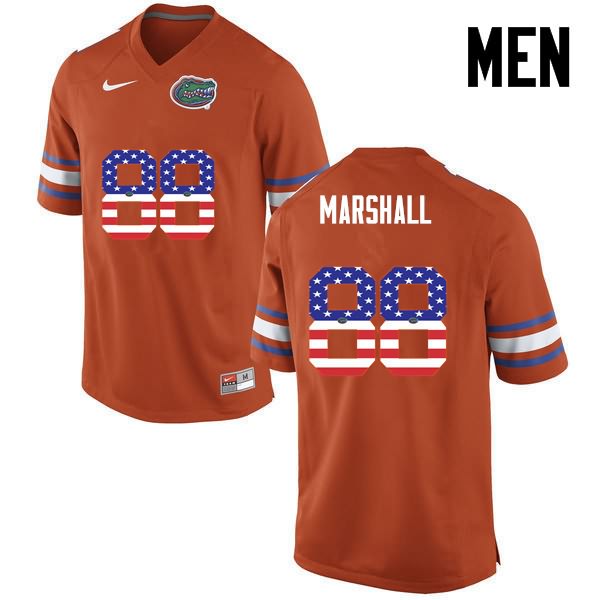 Men's NCAA Florida Gators Wilber Marshall #88 Stitched Authentic USA Flag Fashion Nike Orange College Football Jersey YHM0165DC